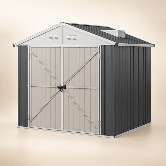 Abri de Jardin en Acier Galvanisé avec Doubles Portes – 238 × 193 × 208 cm