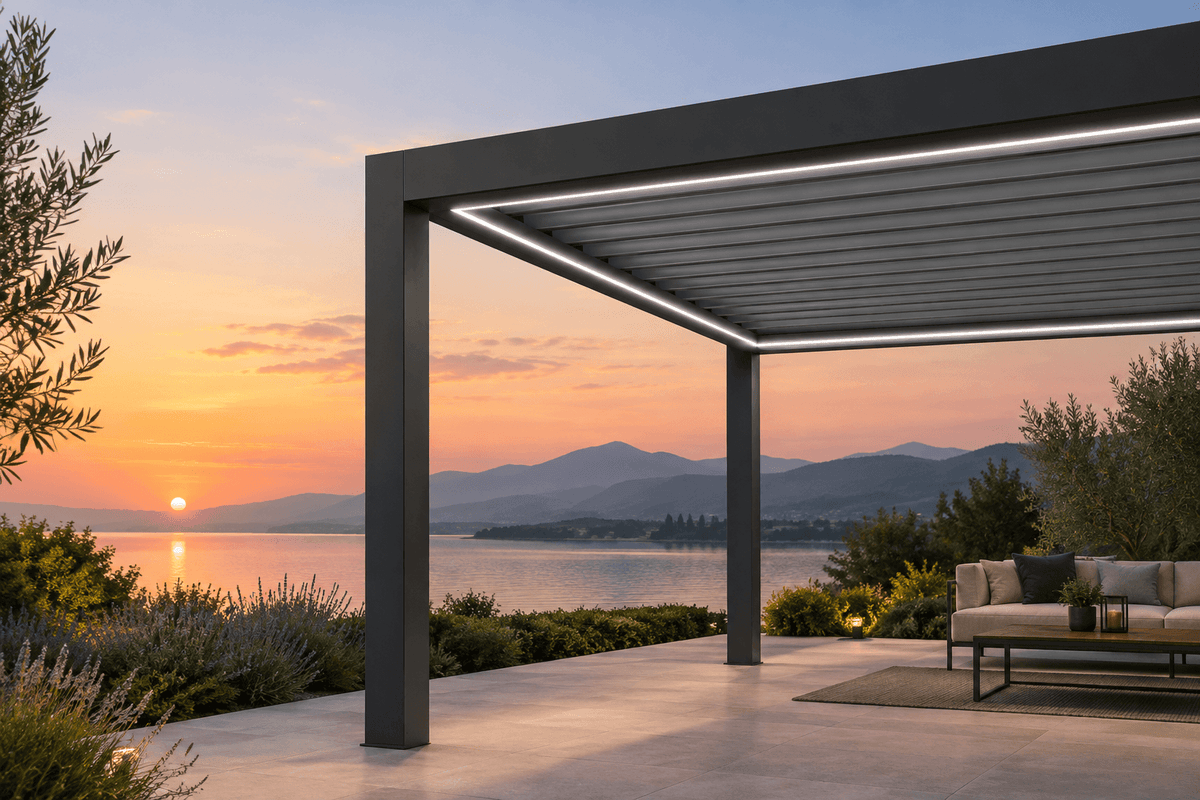 Pergola Bioclimatique SUNCONTROL IV sur Mesure – Lames Orientables Motorisées