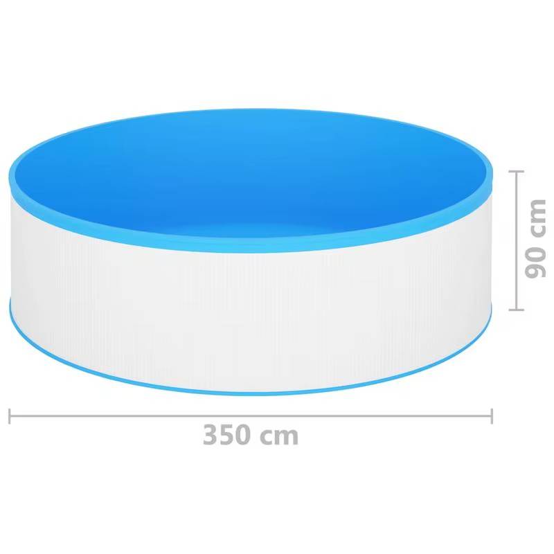 Piscine Gonflable Ronde en PVC Renforcé – 350 × 90 cm, Familiale