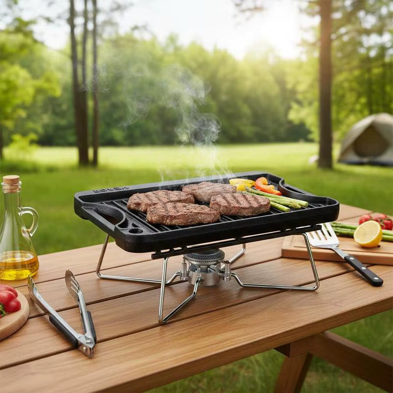 Brasero-Plancha en Fonte pour Barbecue – 18,5 × 34,2 cm, avec Poignée