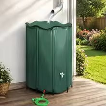 Récupérateur d’Eau de Pluie Pliable 1250 L- Cadre PVC, Filtre et Robinet