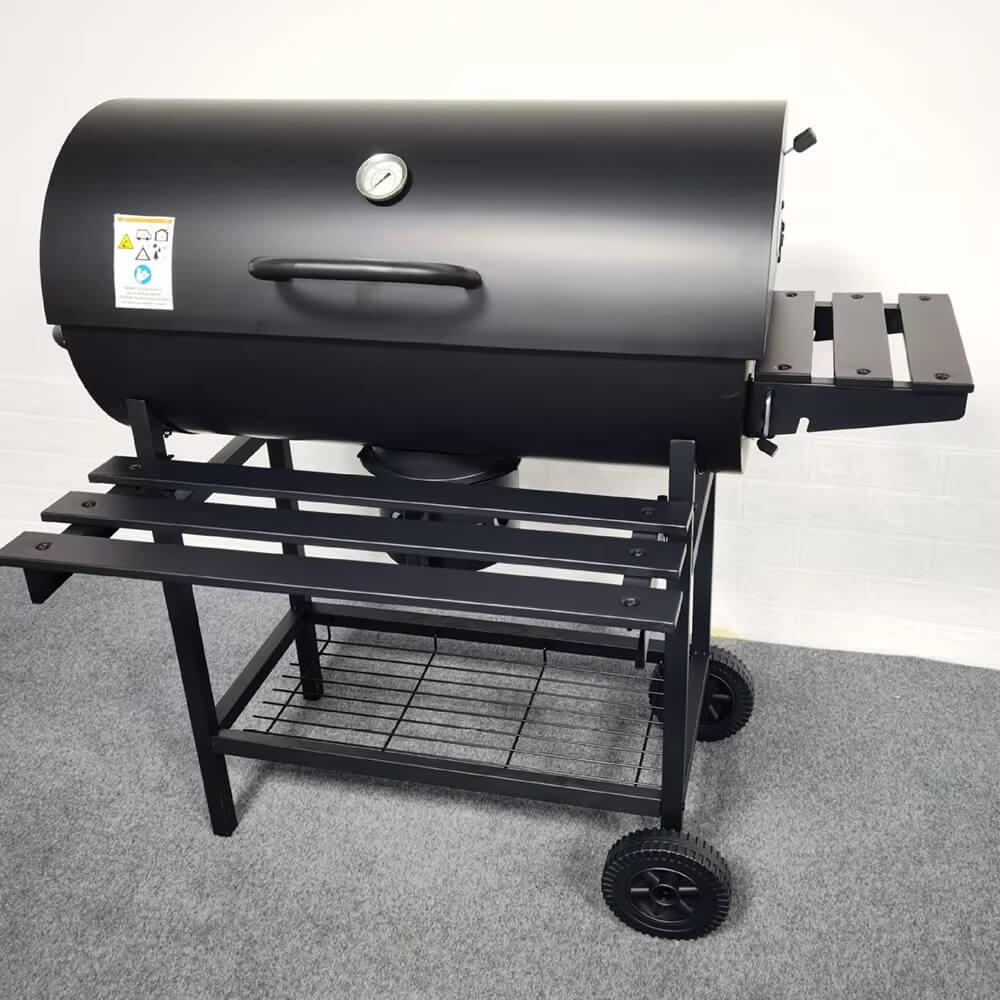 Barbecue à Charbon avec Thermomètre et Roues – Grill d’Extérieur
