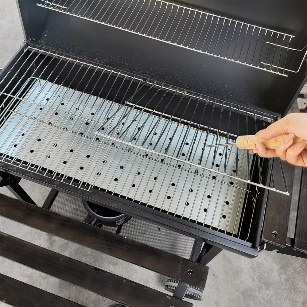 Barbecue à Charbon avec Thermomètre et Roues – Grill d’Extérieur