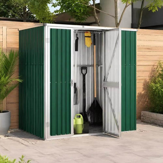 Abri de Jardin en Acier Galvanisé avec Toit Incliné – 225 × 89 × 161 cm